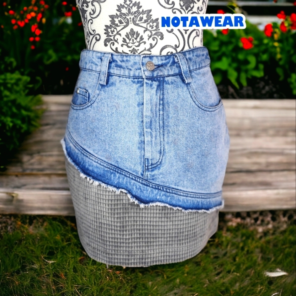 NOTAWEAR Denim & Corduroy Micro Mini Skirt- Medium